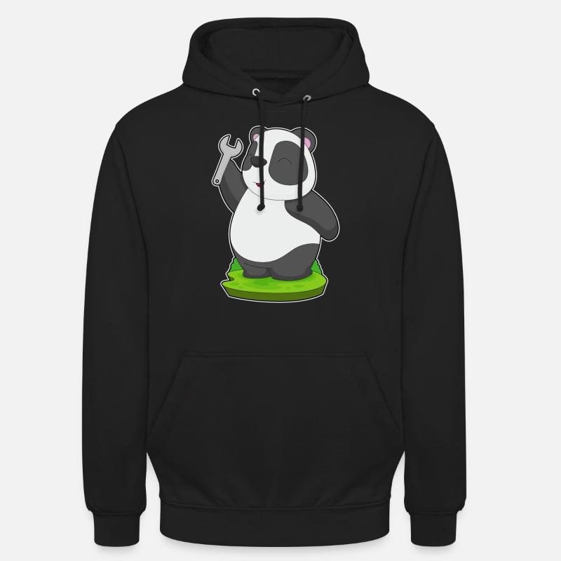 Clé artisanale Panda - Sweat-shirt à capuche unisexe - noir