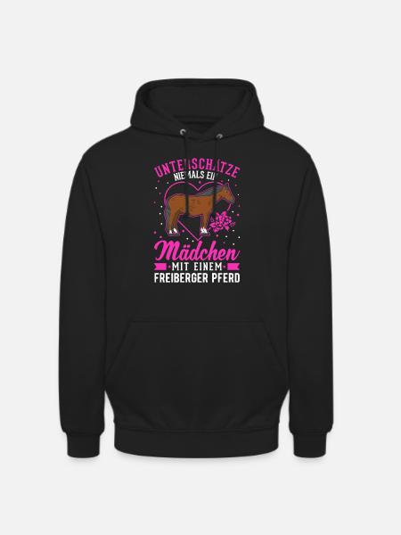 Freiberger Pferd Mädchen - Unisex Hoodie - Schwarz