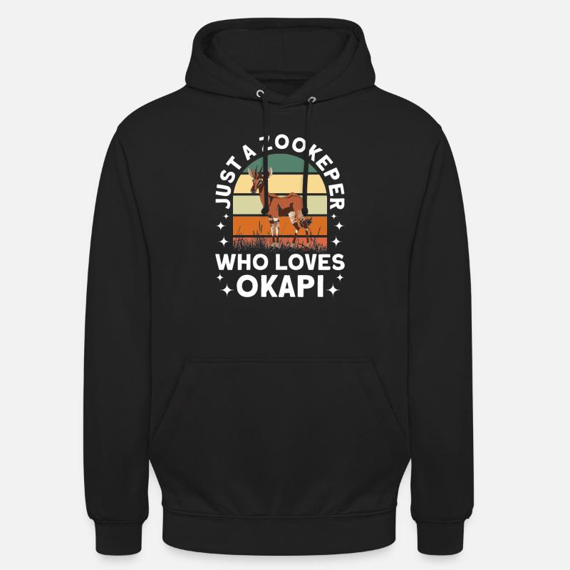 Funny zookeeper okapi lover - Unisex Hoodie - black