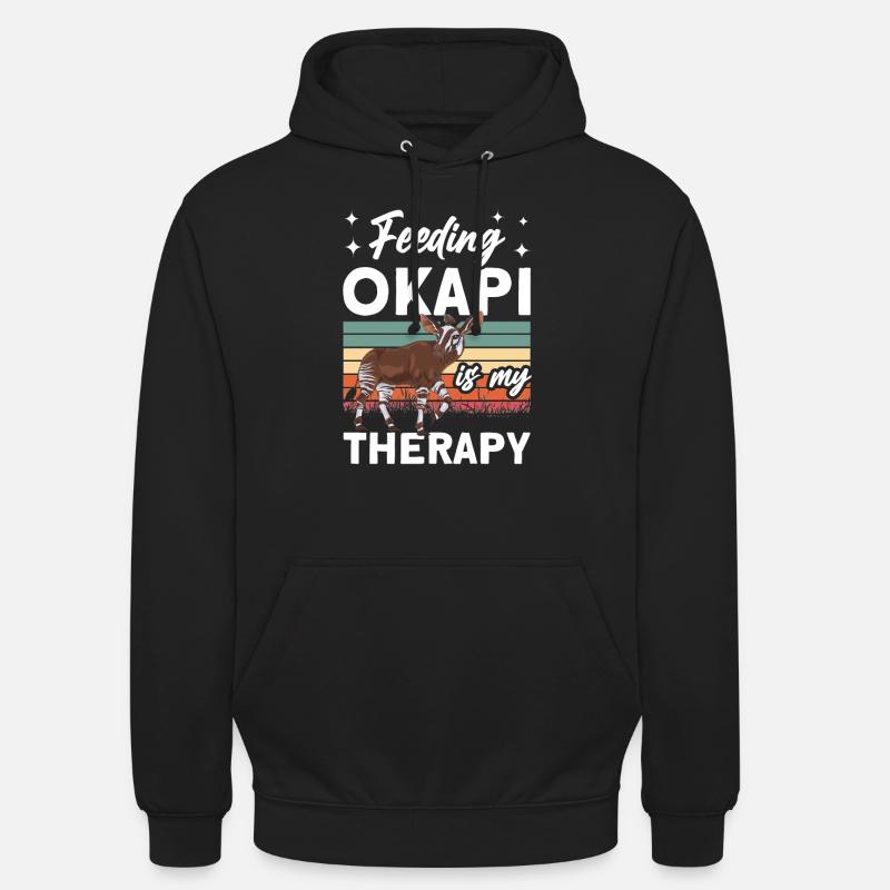 Funny zookeeper okapi lover - Unisex Hoodie - black