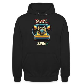 Rétro Vintage Téléphone à Cadran Couleur Vibrante - Sweat-shirt à capuche unisexe - noir - Devant - Alina (178cm) & Michal (187cm)