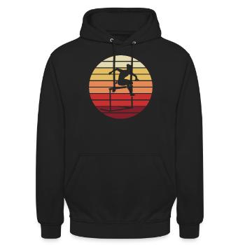Hindernislauf Abendrot - Sportglanz - Unisex Hoodie - Schwarz - Vorne - Alina (178cm) & Michal (187cm)