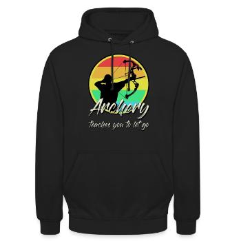 Archery Bow Shooting - Unisex Hoodie - Schwarz - Vorne - Alina (178cm) & Michal (187cm)