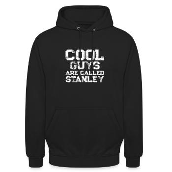 Cool guys are called Stanley - Unisex Hoodie - Schwarz - Vorne - Alina (178cm) & Michal (187cm)