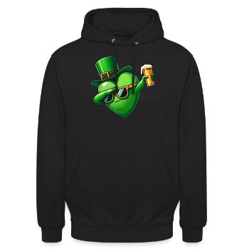 St Patricks Day Irish Pub Bier trinken - Unisex Hoodie - Schwarz - Vorne - Alina (178cm) & Michal (187cm)