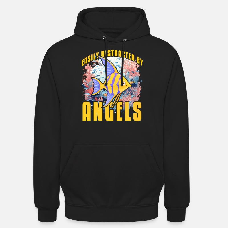 Facilement distrait par les anges - Sweat-shirt à capuche unisexe - noir