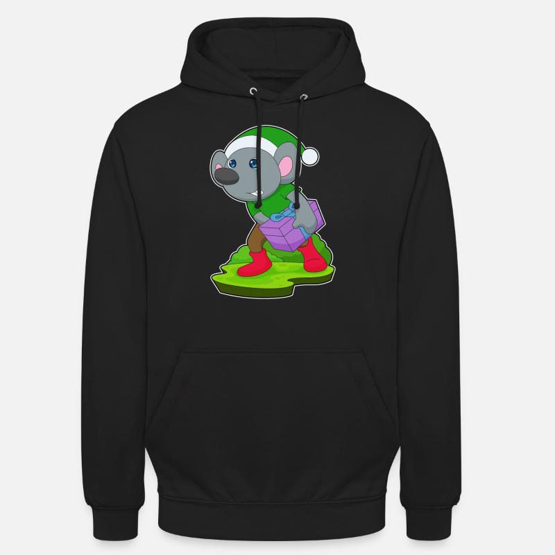 Mouse Christmas Package - Unisex Hoodie - black