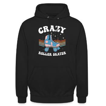Crazy Roller Skater - Roller Skates Roller Skater - Unisex Hoodie - black - Front - Alina (178cm) & Michal (187cm)