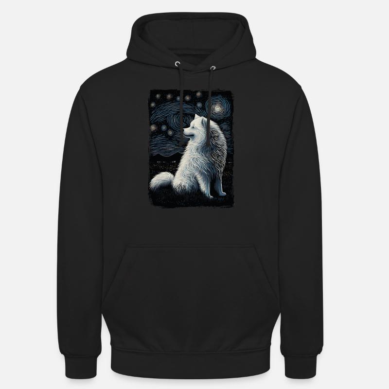 Samoyède Nuit étoilée - Sweat-shirt à capuche unisexe - noir