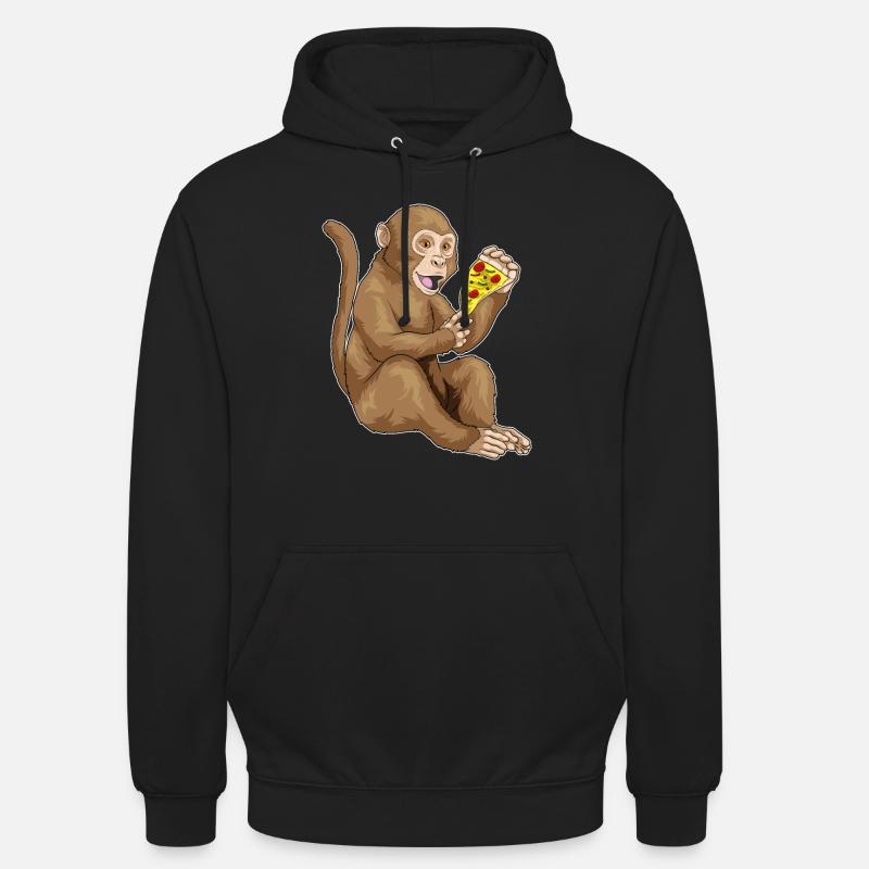 Monkey Pizza - Unisex Hoodie - black