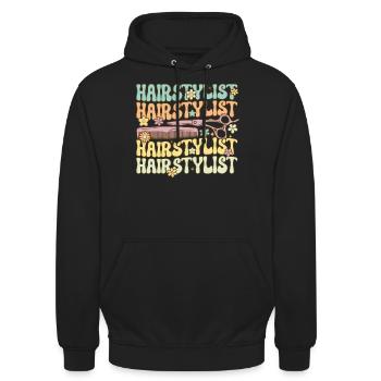 Groovy Friseur - Unisex Hoodie - Schwarz - Vorne - Alina (178cm) & Michal (187cm)