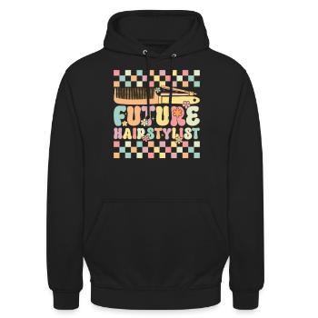Groovy Friseur - Unisex Hoodie - Schwarz - Vorne - Alina (178cm) & Michal (187cm)