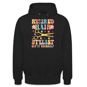 Groovy Friseur - Unisex Hoodie - Schwarz - Vorne - Alina (178cm) & Michal (187cm)
