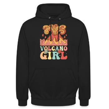 Groovy Volcanoes Weibliche Vulkanliebhaberin Geolo - Unisex Hoodie - Schwarz - Vorne - Alina (178cm) & Michal (187cm)