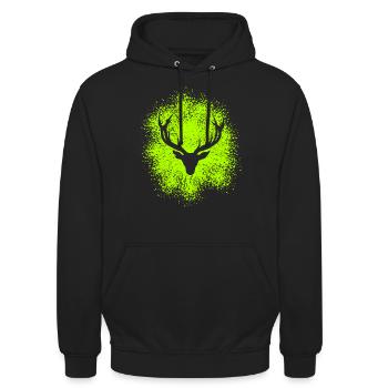 Majestic Deer Head – For Hunters & Nature Lovers - Unisex Hoodie - black - Front - Alina (178cm) & Michal (187cm)