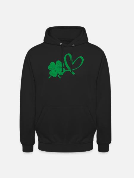 Irisches Kleeblatt Grünes Herz - Unisex Hoodie - Schwarz