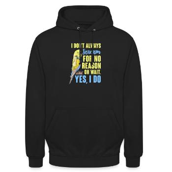 Wellensittich Vogel Haustier Sittich Geschenk - Unisex Hoodie - Schwarz - Vorne - Alina (178cm) & Michal (187cm)