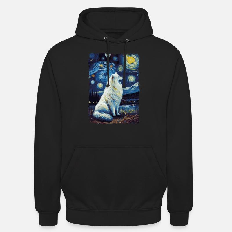 Samoyède Nuit étoilée - Sweat-shirt à capuche unisexe - noir