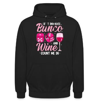 When it comes to bunco and wine, I'm in it - Unisex Hoodie - black - Front - Alina (178cm) & Michal (187cm)