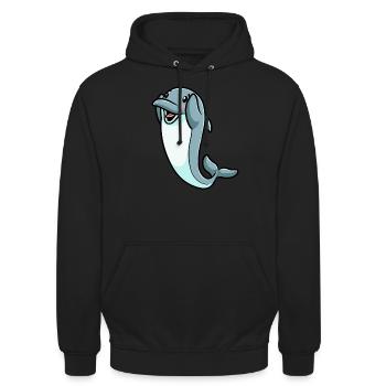Delfin Emoticon - Unisex Hoodie - Schwarz - Vorne - Alina (178cm) & Michal (187cm)