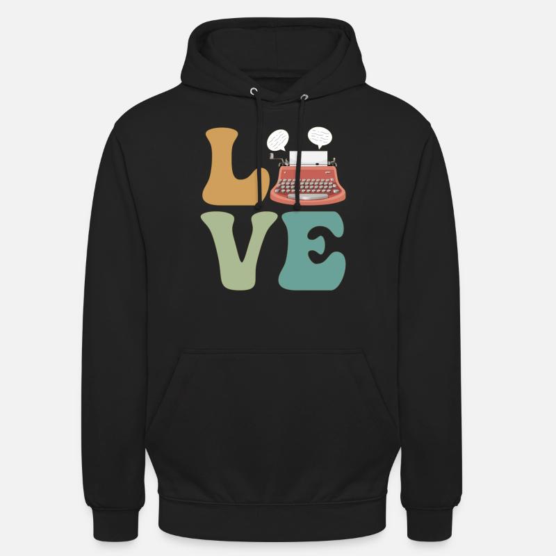 AMOUR Machine à écrire écrivain auteur écriture - Sweat-shirt à capuche unisexe - noir