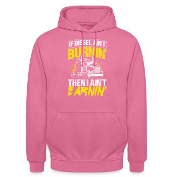 Truck Diesel Highway Best Job Money Trucker Truck - Unisex Hoodie - pink - Front - Alina (178cm) & Michal (187cm)