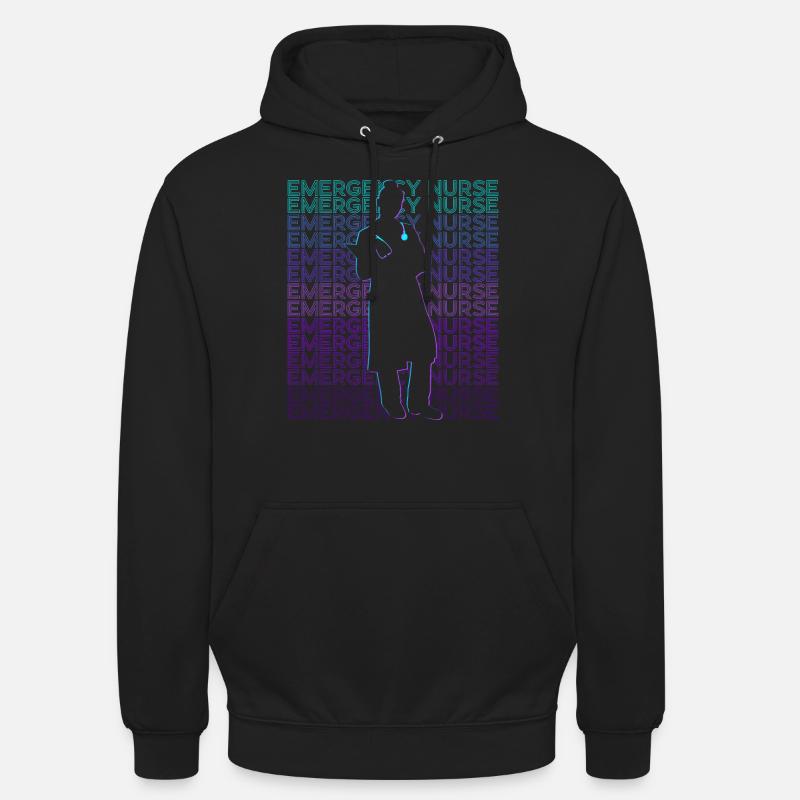 Notfallschwester ER Krankenschwester Retro - Unisex Hoodie - Schwarz