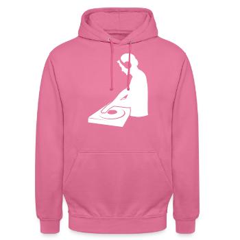 Groove Master - Un cadeau indispensable pour les DJ - Sweat-shirt à capuche unisexe - rose - Devant - Alina (178cm) & Michal (187cm)
