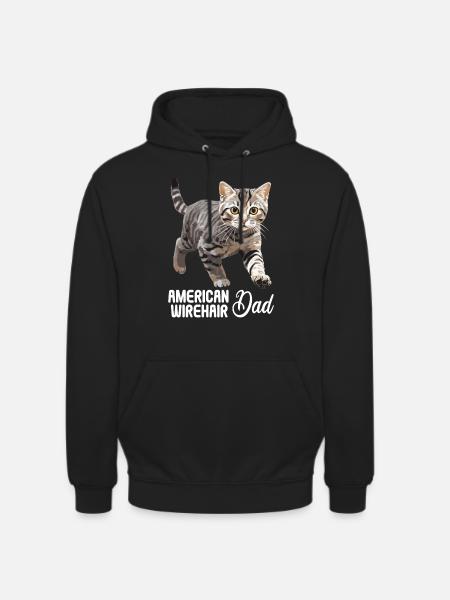Cat Cats American Wirehair - Unisex Hoodie - black