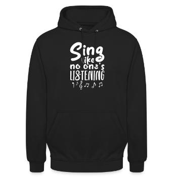 Chanteur chanteur chanteur musicien cadeau - Sweat-shirt à capuche unisexe - noir - Devant - Alina (178cm) & Michal (187cm)