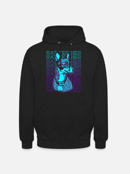 Rat Terrier Dog Retro - Unisex Hoodie - black