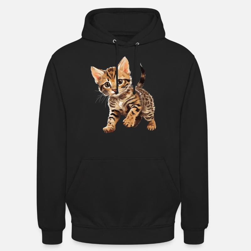 Chat du Bengale Bengalkatze - Sweat-shirt à capuche unisexe - noir