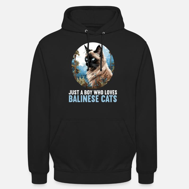 Chat balinais Balinesenkatze - Sweat-shirt à capuche unisexe - noir
