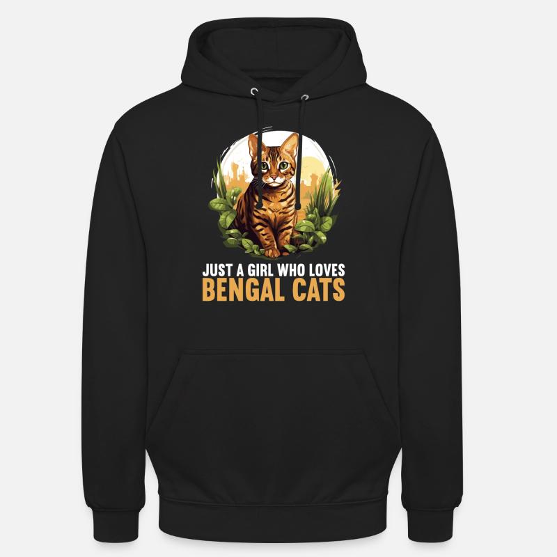 Chat du Bengale Bengalkatze - Sweat-shirt à capuche unisexe - noir