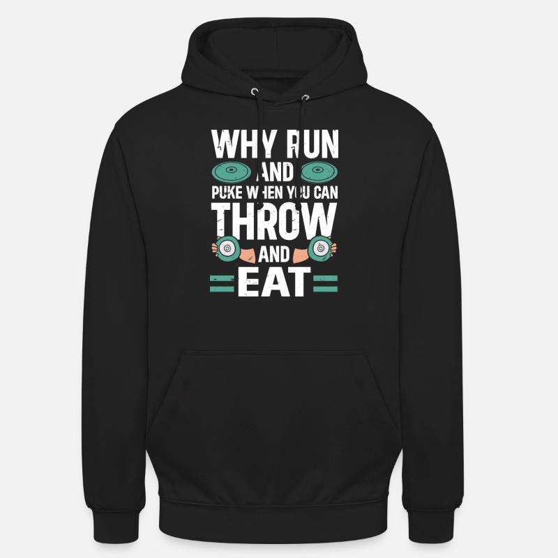 Diskuswerfer Leichtathlet Disc Throw - Unisex Hoodie - Schwarz