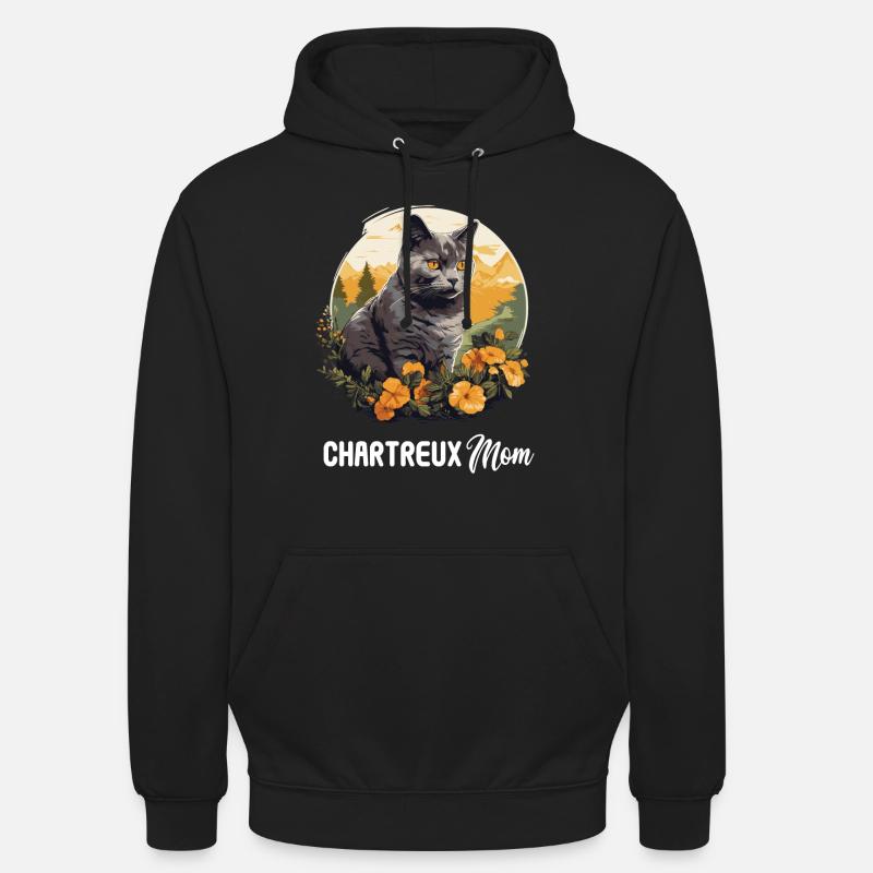Chat Chartreux Chat Chartreux - Sweat-shirt à capuche unisexe - noir