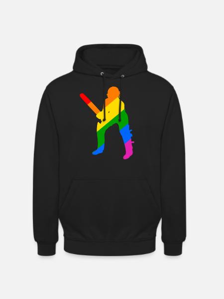 Batsman in Cricket Rainbow - Unisex Hoodie - black