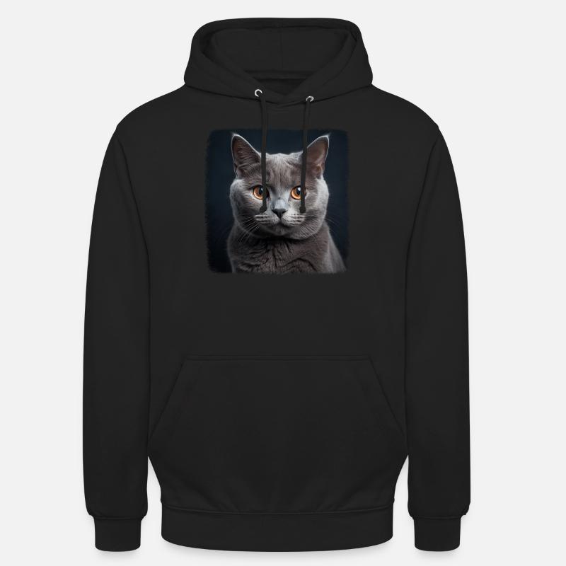 Chat Chartreux Chat Chartreux - Sweat-shirt à capuche unisexe - noir