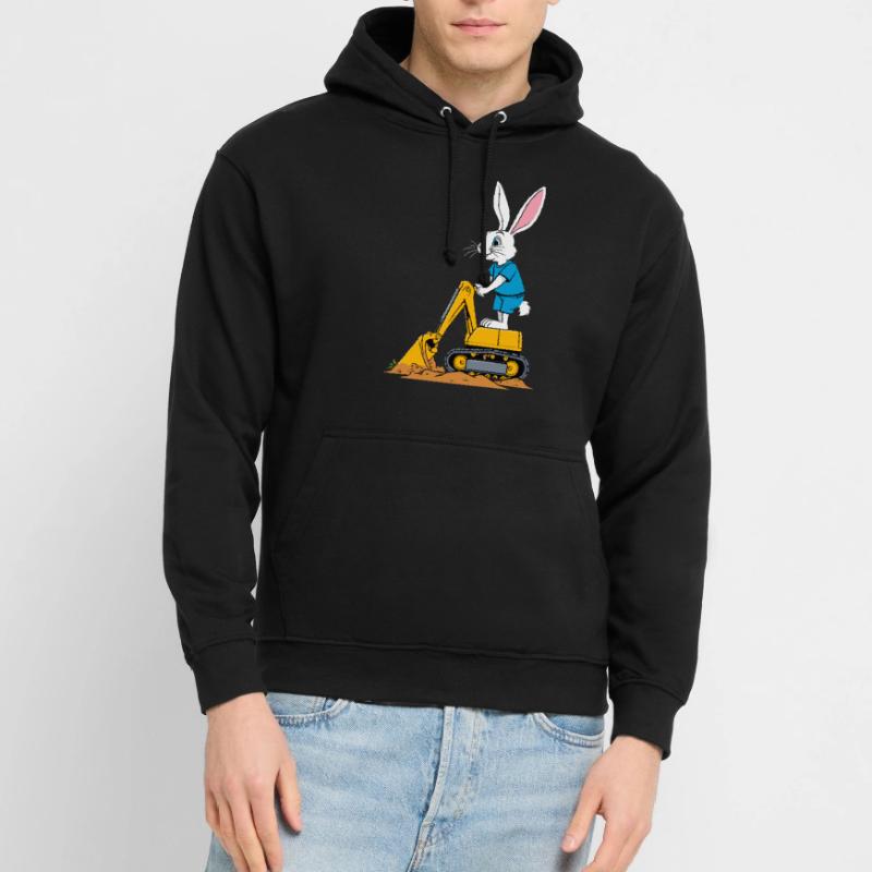 Easter Bunny Excavator Driver Funny Easter Eggs Digging Unisex Hoodie