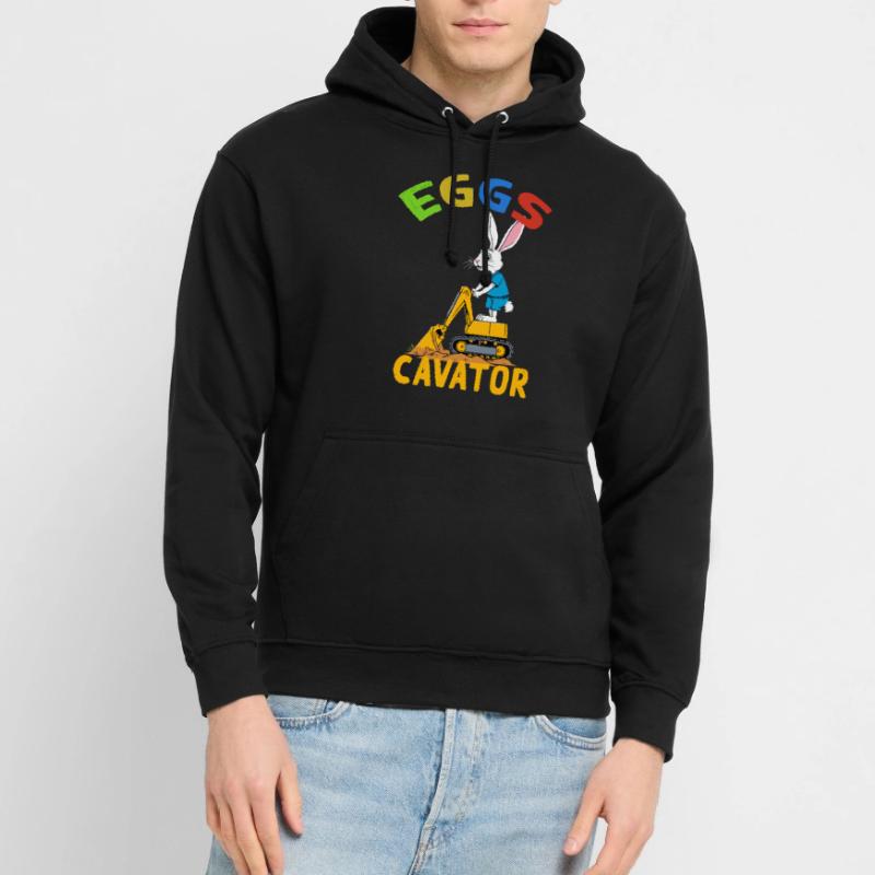 Funny Easter Saying Easter Bunny Excavator Driver Unisex Hoodie