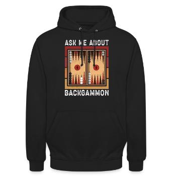Backgammon Spieler Backgammon Brettspiel Geschenk - Unisex Hoodie - Schwarz - Vorne - Alina (178cm) & Michal (187cm)