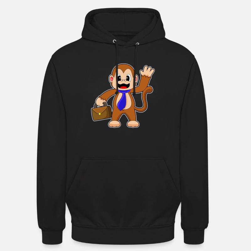 Porte-documents Monkey Entrepreneur - Sweat-shirt à capuche unisexe - noir