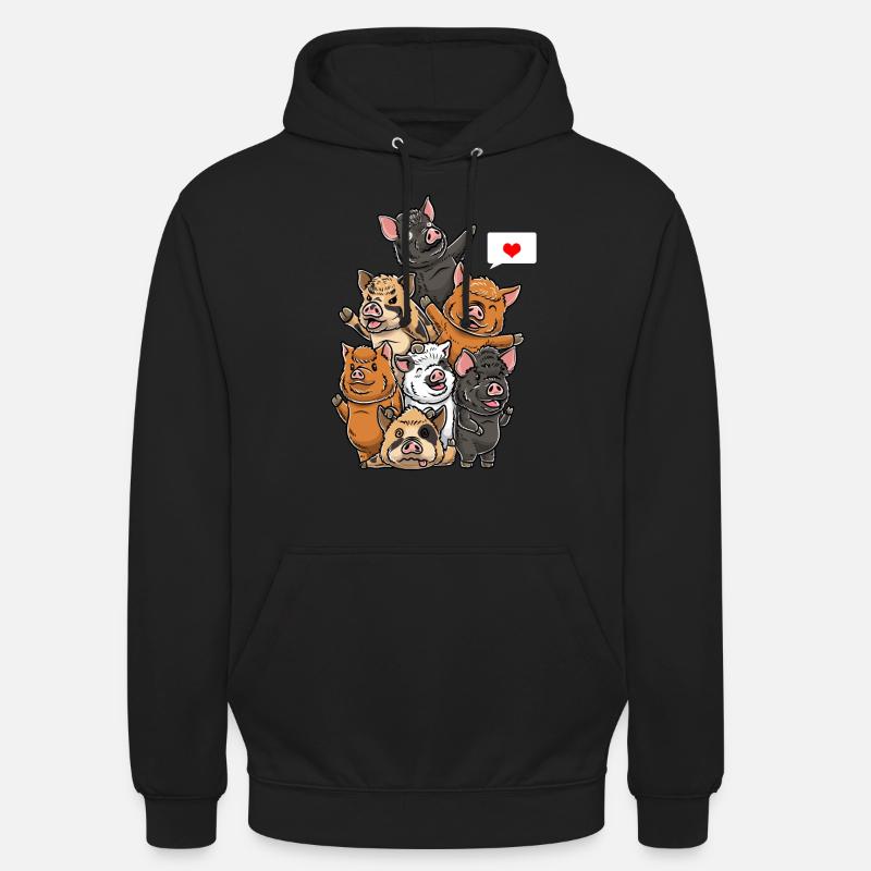 Cochon Kunekune - Sweat-shirt à capuche unisexe - noir
