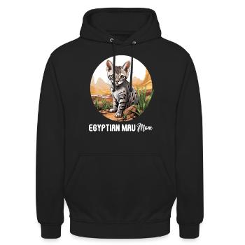 Egyptian Mau Kätzchen Katze Ägyptische Mau - Unisex Hoodie - Schwarz - Vorne - Alina (178cm) & Michal (187cm)