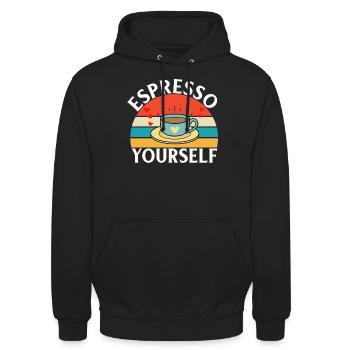 Coffee Gifts - Unisex Hoodie - Schwarz - Vorne - Alina (178cm) & Michal (187cm)