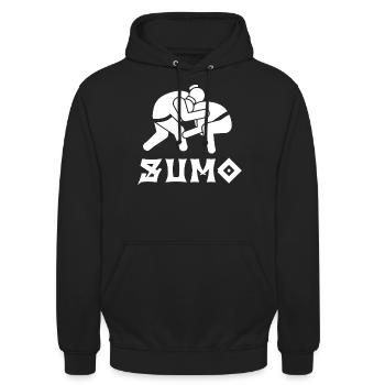 Sumo - Unisex Hoodie - black - Front - Alina (178cm) & Michal (187cm)