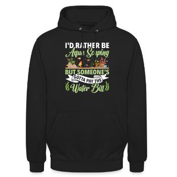 I'd Rather Be Aqua Scaping - Aquascaping Aquarium - Unisex Hoodie - Schwarz - Vorne - Alina (178cm) & Michal (187cm)