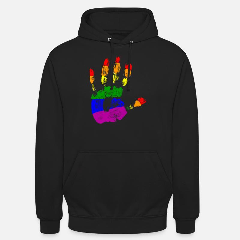 Rainbow Connection Étreinte, Joyeuse Fierté - Sweat-shirt à capuche unisexe - noir