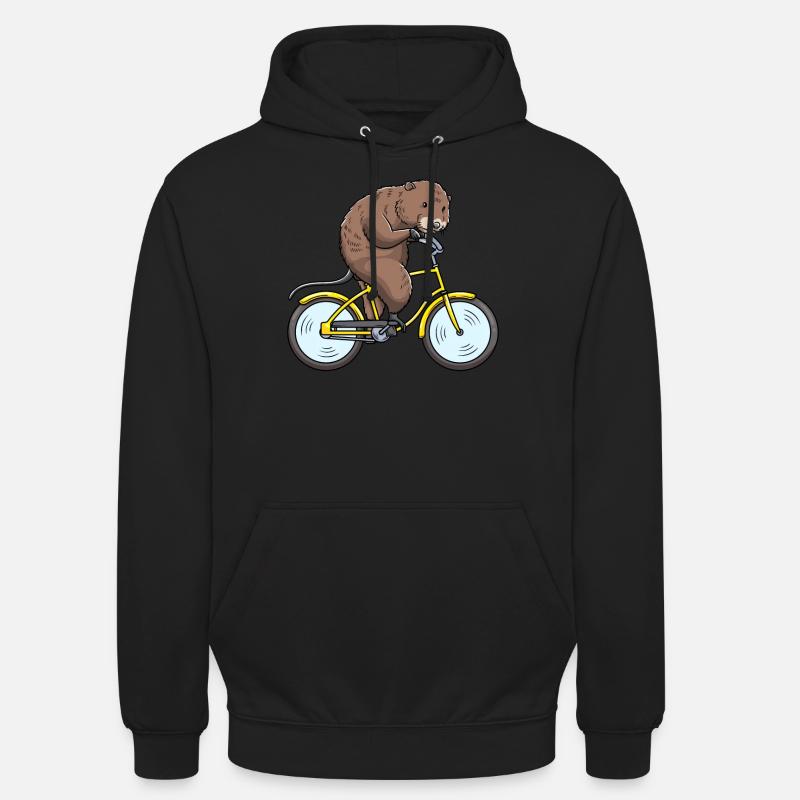 Rat musqué à vélo - Sweat-shirt à capuche unisexe - noir