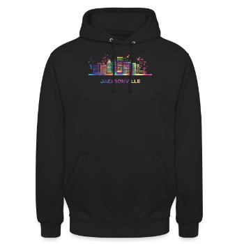 Jacksonvillians Skyline Jacksonville - Unisex Hoodie - Schwarz - Vorne - Alina (178cm) & Michal (187cm)